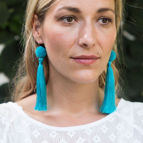 boho teal earrings
